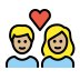couple with heart: woman, man, medium-light skin tone on OpenMoji