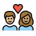 couple with heart: woman, man, medium-light skin tone, medium skin tone on OpenMoji