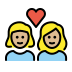 couple with heart: woman, woman, medium-light skin tone on OpenMoji