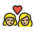 kiss: woman, woman, medium-light skin tone on OpenMoji
