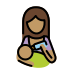 woman feeding baby: medium skin tone on OpenMoji