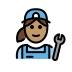 woman mechanic: medium skin tone on OpenMoji