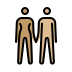 woman and man holding hands: medium skin tone, medium-light skin tone on OpenMoji