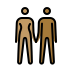 woman and man holding hands: medium skin tone, medium-dark skin tone on OpenMoji