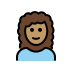 woman: medium skin tone, curly hair on OpenMoji