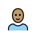 woman: medium skin tone, bald on OpenMoji