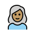 woman: medium skin tone, white hair on OpenMoji