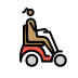 woman in motorized wheelchair facing right: medium skin tone on OpenMoji