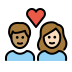 couple with heart: woman, man, medium skin tone, light skin tone on OpenMoji