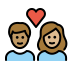 couple with heart: woman, man, medium skin tone, medium-light skin tone on OpenMoji