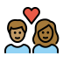 couple with heart: woman, man, medium skin tone, medium-dark skin tone on OpenMoji
