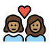 couple with heart: woman, woman, medium skin tone on OpenMoji