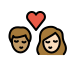 kiss: woman, man, medium skin tone, light skin tone on OpenMoji