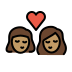 kiss: woman, woman, medium skin tone on OpenMoji