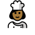woman cook: medium-dark skin tone on OpenMoji