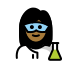 woman scientist: medium-dark skin tone on OpenMoji