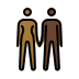 woman and man holding hands: medium-dark skin tone, dark skin tone on OpenMoji