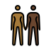 women holding hands: medium-dark skin tone, dark skin tone on OpenMoji