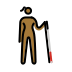 woman with white cane facing right: medium-dark skin tone on OpenMoji
