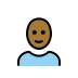 woman: medium-dark skin tone, bald on OpenMoji