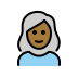 woman: medium-dark skin tone, white hair on OpenMoji
