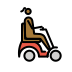 woman in motorized wheelchair facing right: medium-dark skin tone on OpenMoji
