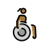 woman in manual wheelchair facing right: medium-dark skin tone on OpenMoji