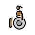 woman in manual wheelchair: medium-dark skin tone on OpenMoji