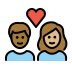 couple with heart: woman, man, medium-dark skin tone, medium-light skin tone on OpenMoji