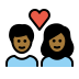 couple with heart: woman, man, medium-dark skin tone on OpenMoji