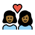 couple with heart: woman, woman, medium-dark skin tone on OpenMoji