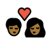 kiss: woman, man, medium-dark skin tone on OpenMoji