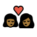 kiss: woman, woman, medium-dark skin tone on OpenMoji