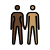 woman and man holding hands: dark skin tone, medium skin tone on OpenMoji