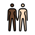 women holding hands: dark skin tone, light skin tone on OpenMoji