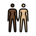 women holding hands: dark skin tone, medium-light skin tone on OpenMoji
