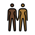 women holding hands: dark skin tone, medium-dark skin tone on OpenMoji