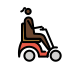 woman in motorized wheelchair facing right: dark skin tone on OpenMoji