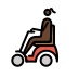 woman in motorized wheelchair: dark skin tone on OpenMoji