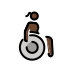woman in manual wheelchair facing right: dark skin tone on OpenMoji