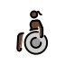woman in manual wheelchair: dark skin tone on OpenMoji