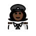 woman pilot: dark skin tone on OpenMoji