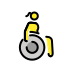 woman in manual wheelchair facing right on OpenMoji