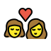 kiss: woman, woman on OpenMoji