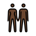 woman and man holding hands: dark skin tone on OpenMoji