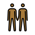 men holding hands: medium-dark skin tone on OpenMoji