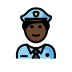 police officer: dark skin tone on OpenMoji