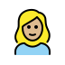 woman: medium-light skin tone, blond hair on OpenMoji
