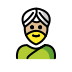 man wearing turban: medium-light skin tone on OpenMoji
