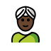 person wearing turban: dark skin tone on OpenMoji